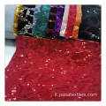 Vendita calda Viola Rosa Sequenza Tessuto Tessuto in velluto Tessuto in velluto Tessuto in pizzo per paillettes vestito